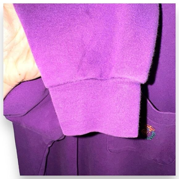 80s Purple Chaps Ralph Lauren L/S Polo Shirt Size M - Picture 6 of 9